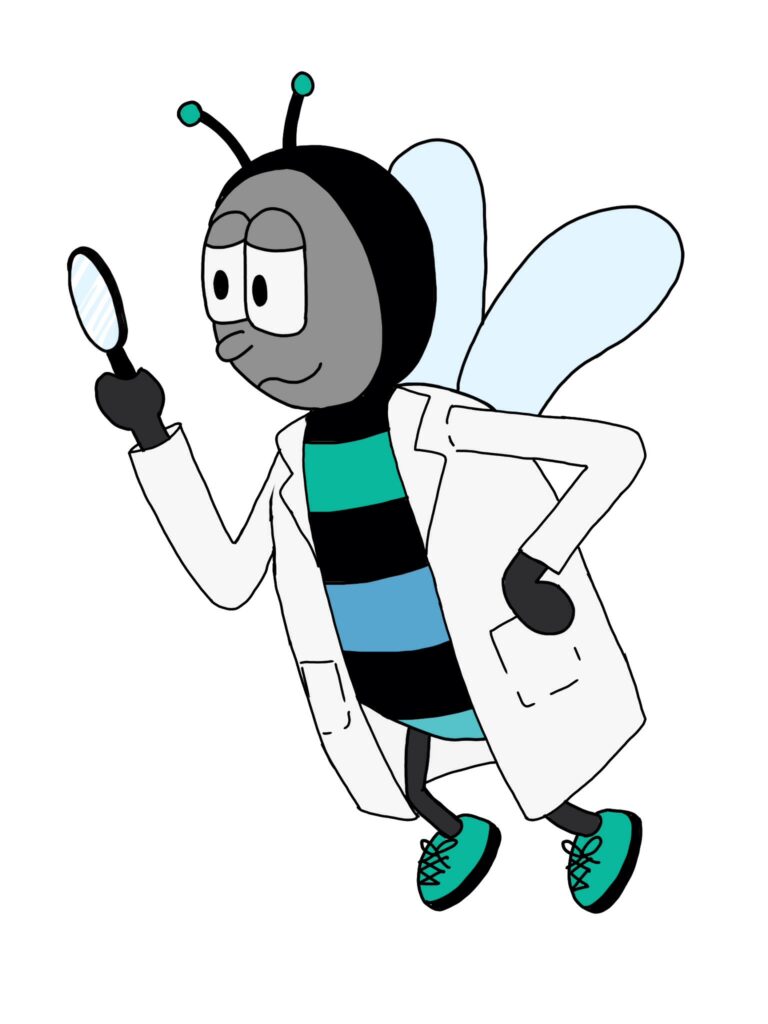 Bee in labcoat